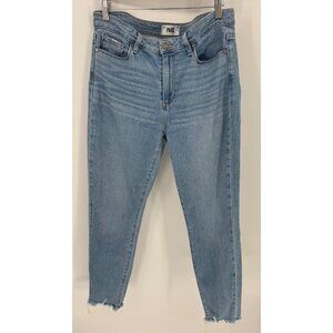 Paige Womens Light Wash Raw Hem Hoxton Ankle Jeans